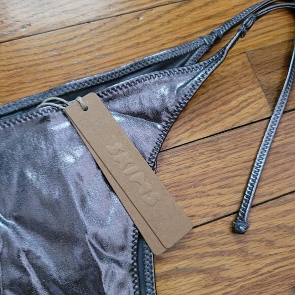 NWT SKIMS | Metallic Swim Tie Bikini Bottom | Sz. L - Picture 3 of 8